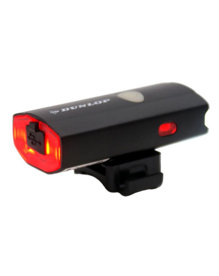 LAMPA ROWEROWA 2W1 ŁADOWANIE USB, UCHWYT DO MOCOWANIA NA KASKU DUNLOP