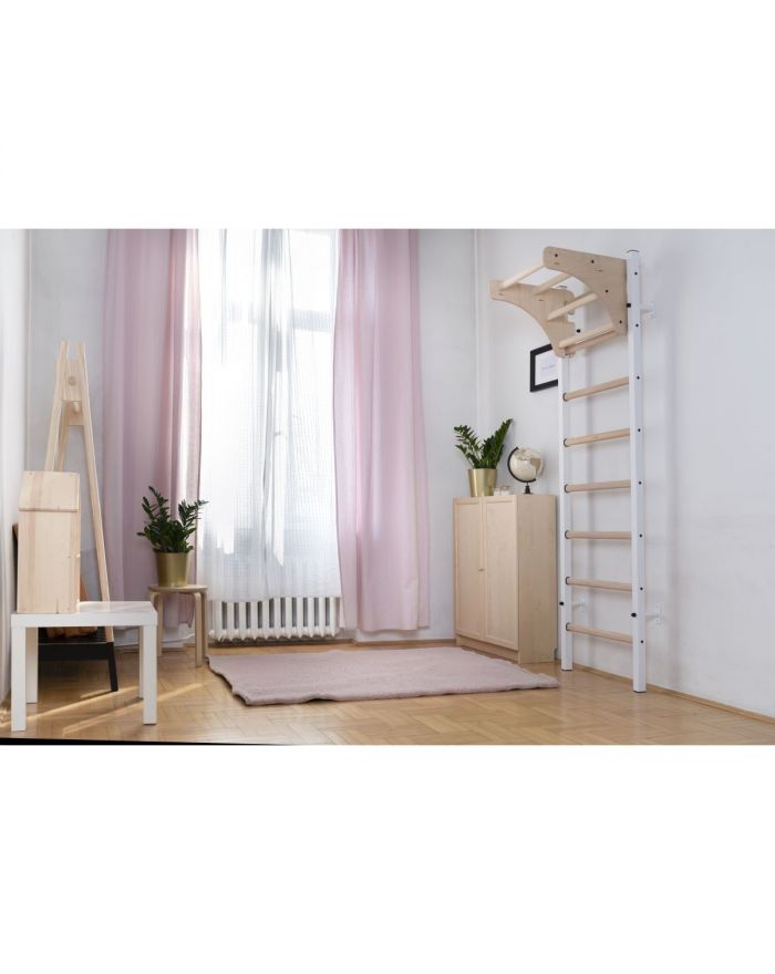 DRABINKA GIMNASTYCZNA DREWNIANO METALOWA NA 4 UCHWYTY Z DREWNIANYM DRĄŻKIEM BENCHK 211W