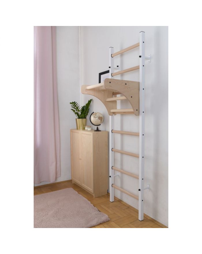 DRABINKA GIMNASTYCZNA DREWNIANO METALOWA NA 4 UCHWYTY Z DREWNIANYM DRĄŻKIEM BENCHK 211W