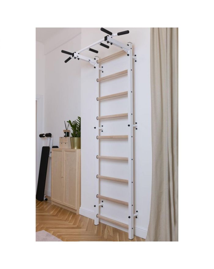 DRABINKA GIMNASTYCZNA DREWNIANO METALOWA Z METALOWYM DRĄŻKIEM BENCHK 721W