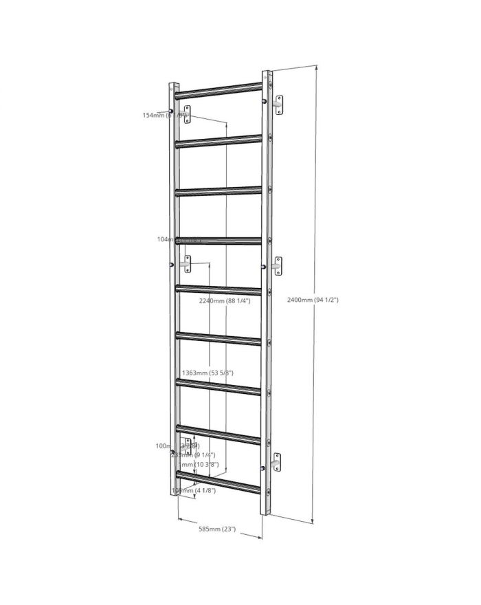 DRABINKA GIMNASTYCZNA DREWNIANO METALOWA BENCHK 700W