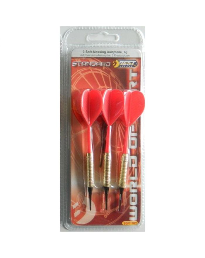 RZUTKI LOTKI PLASTIKOWE DART 3SZT BEZPIECZNE CZERWONE BEST SPORTING
