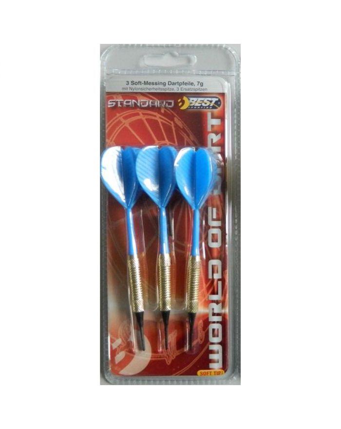 RZUTKI LOTKI PLASTIKOWE DART 3SZT BEZPIECZNE NIEBIESKI BEST SPORTING