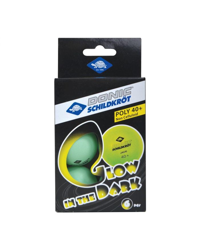 PIŁECZKI DO TENISA STOŁOWEGO GLOW IN THE DARK POLY 40 6SZT DONIC