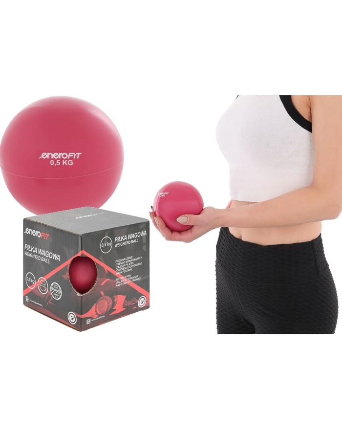 PIŁKA WAGOWA Z OBCIĄŻENIEM 0,5KG RÓŻOWA ENERO FIT