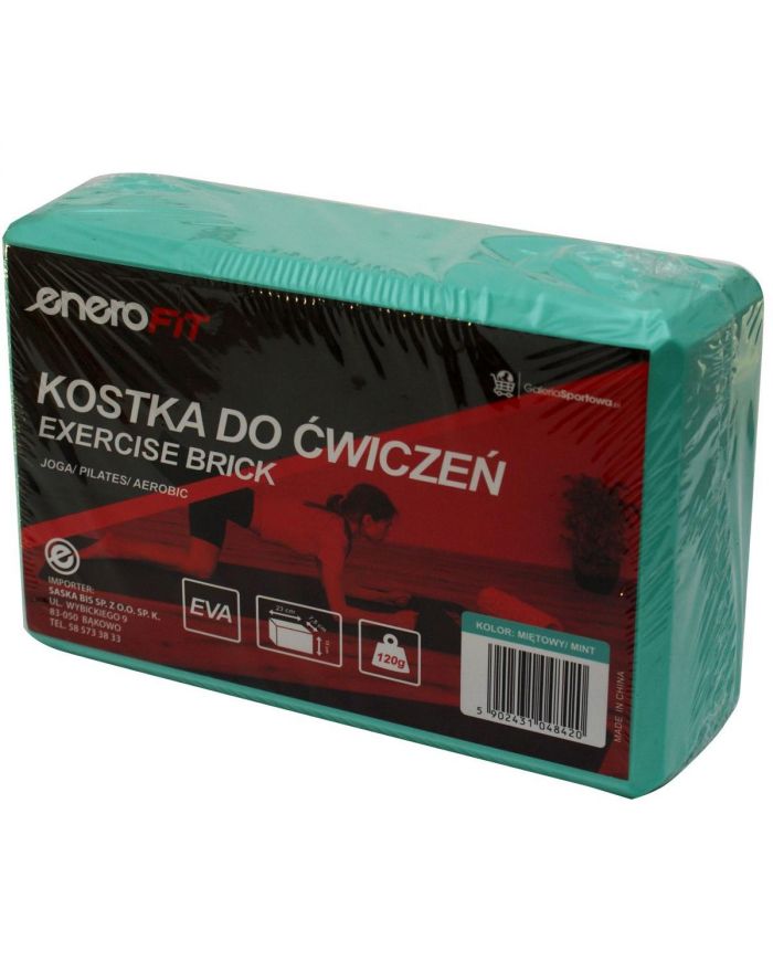 BLOK KOSTKA DO ĆWICZEŃ JOGA PILATES FITNESS MIĘTOWA ENERO FIT