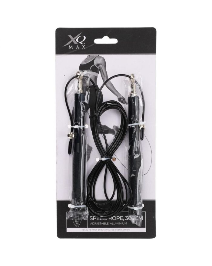 SKAKANKA SZYBKOŚCIOWA REGULOWANA UCHWYTY ALUMINIOWE 300 CM XQMAX CZARNA