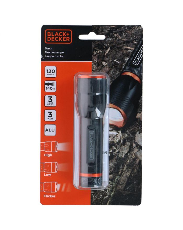LATARKA TAKTYCZNA ALUMINIOWA 3W 120LUMENÓW BLACK + DECKER