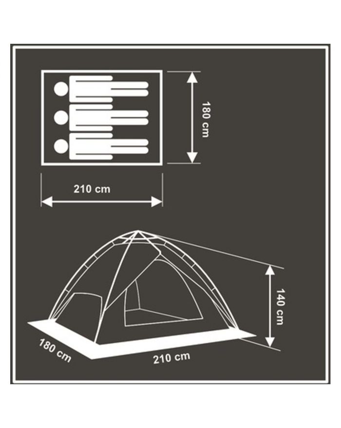 NAMIOT 3 OSOBOWY AUTOMATYCZNY 2W1 HOLIDAY 210x180x140CM ENERO CAMP