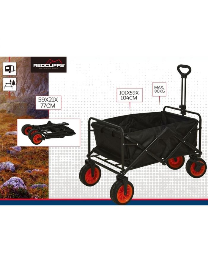 WÓZEK TURYSTYCZNO PLAŻOWY DUŻY SKŁADANY Z UCHWYTEM REDCLIFFS
