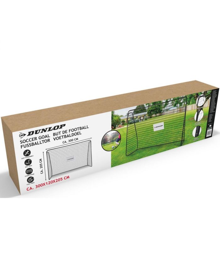 BRAMKA DO PIŁKI NOŻNEJ Z SIATKĄ 300x205x120CM DUNLOP