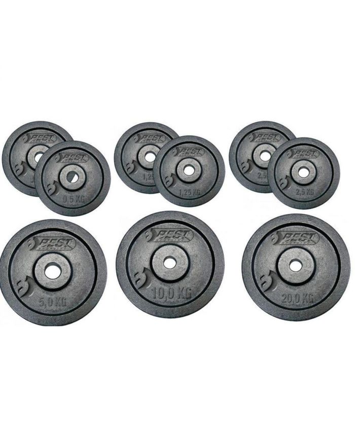 OBCIĄŻENIE ŻELIWNE CZARNE 2x1,25 KG BEST SPORTING fi 30mm