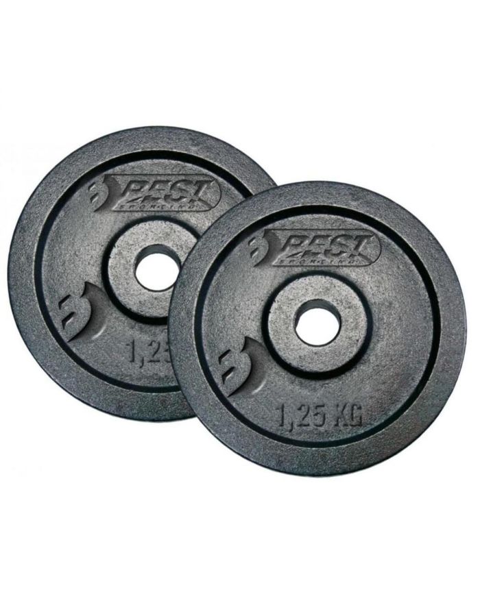 OBCIĄŻENIE ŻELIWNE CZARNE 2x1,25 KG BEST SPORTING fi 30mm
