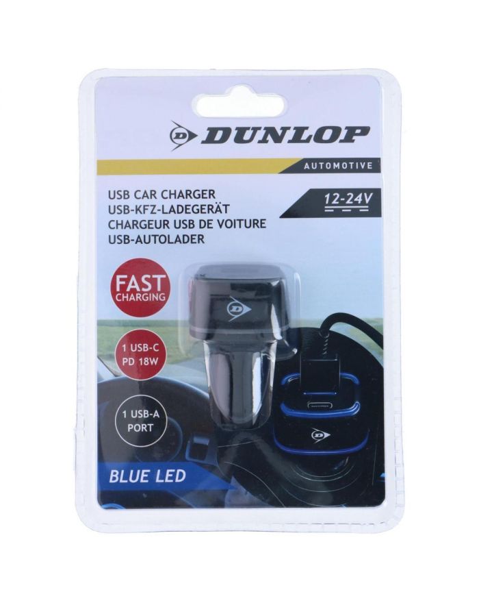 ŁADOWARKA SAMOCHODOWA MULTI USB A + USB C DUNLOP