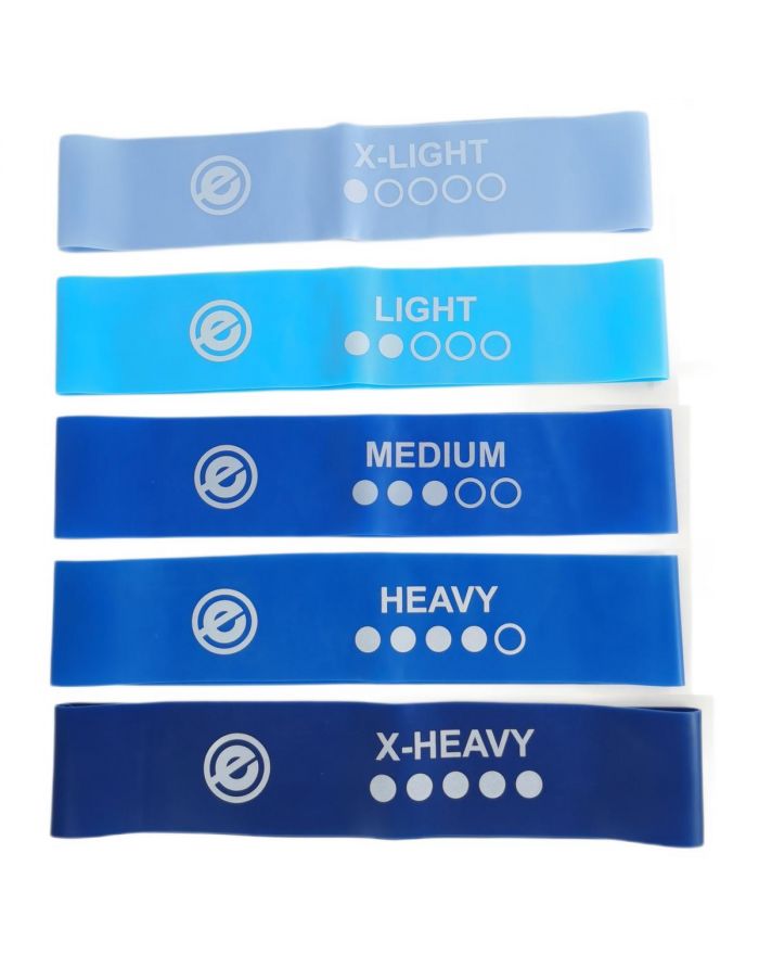 ZESTAW GUM DO ĆWICZEŃ FITNESS CROSSFIT MINI BLUE BAND 5W1 ENERO FIT