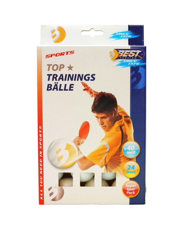 PIŁECZKI DO TENISA STOŁOWEGO BEST SPORTING TRAINING 24SZT BIAŁE
