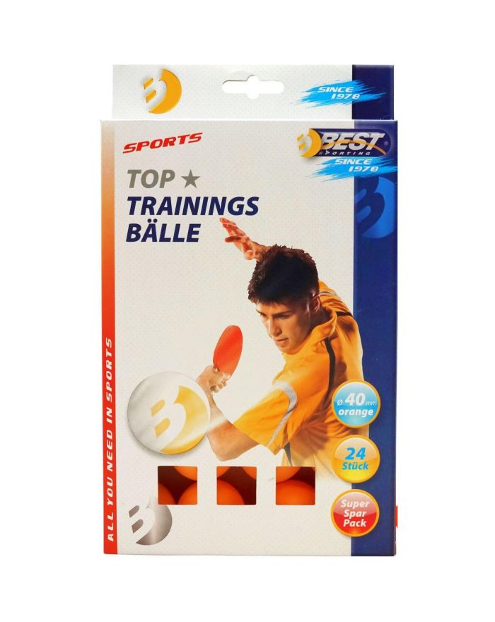PIŁECZKI DO TENISA STOŁOWEGO BEST SPORTING TRAINING 24SZT POMARAŃCZOWE