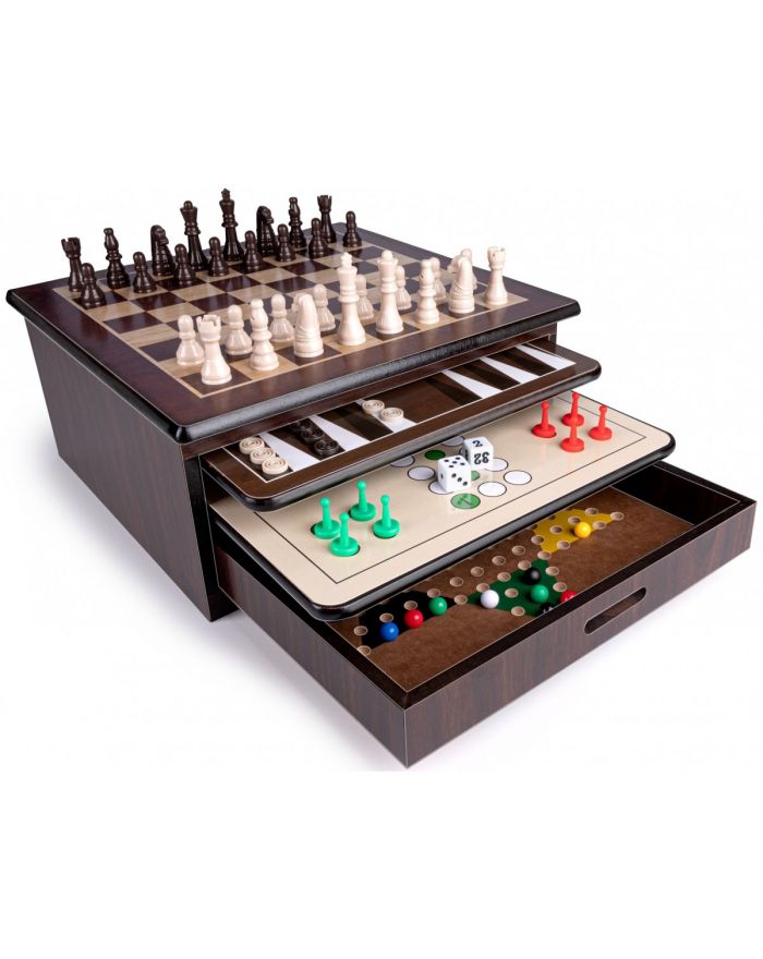 ZESTAW GIER Z DREWNA 10w1 CHIŃCZYK SZACHY WARCABY