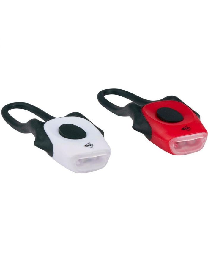 ZESTAW SILIKONOWYCH LAMP ROWEROWYCH LED PRZÓD I TYŁ DUNLOP PRO