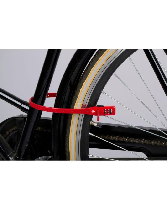 ZAPIĘCIE ROWEROWE PASEK NA SZYFR CZERWONY DUNLOP