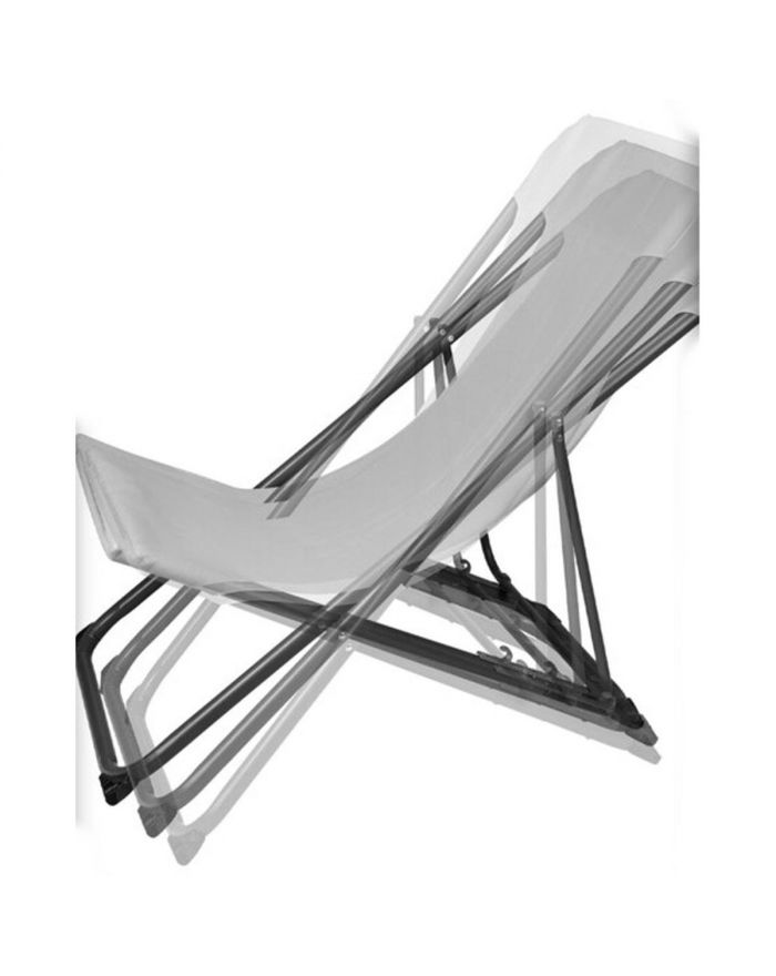 LEŻAK SKŁADANY STALOWY TEXTILENE SZARY