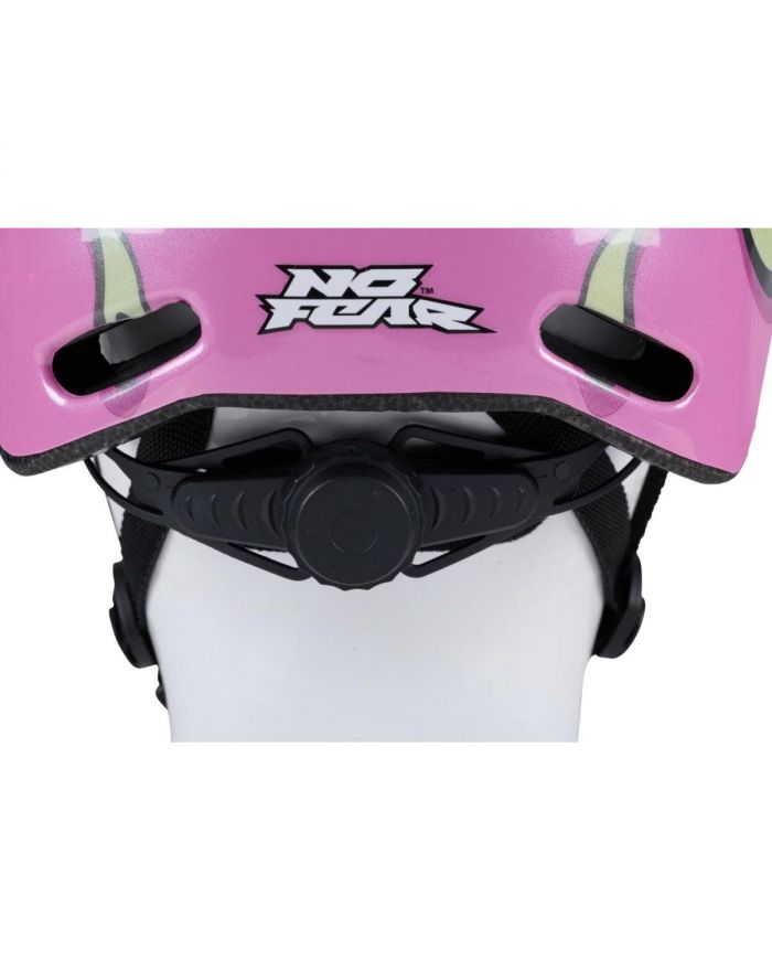 KASK ROWEROWY DZIECIĘCY REGULOWANY NO FEAR R. (48-52CM) MOTYL RÓŻOWY