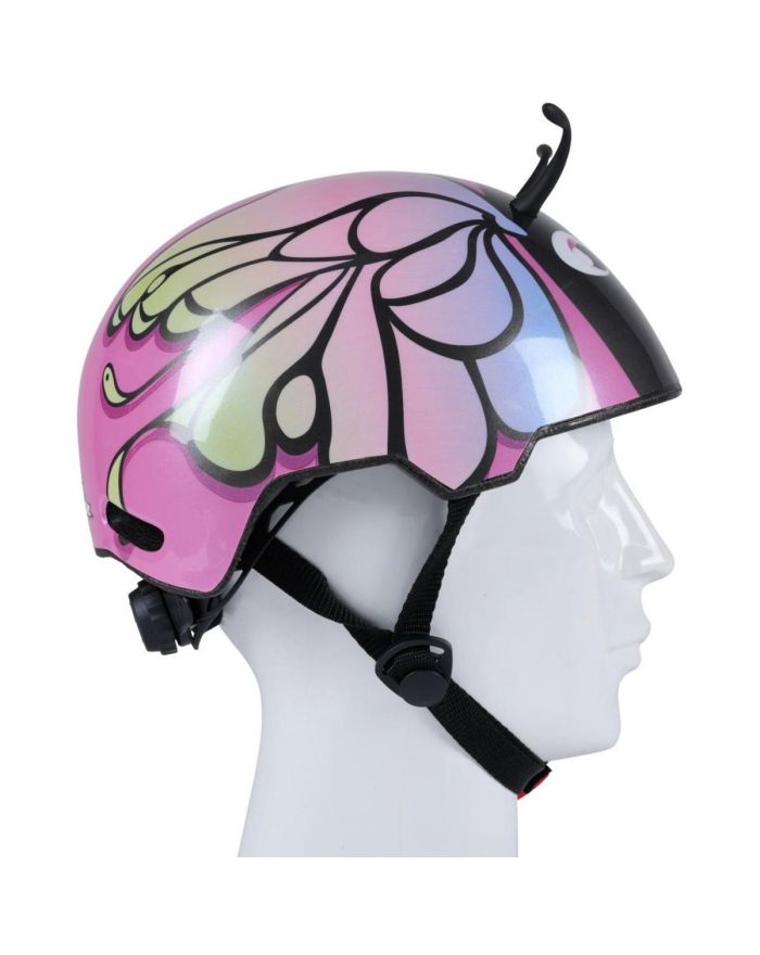 KASK ROWEROWY DZIECIĘCY REGULOWANY NO FEAR R. (48-52CM) MOTYL RÓŻOWY