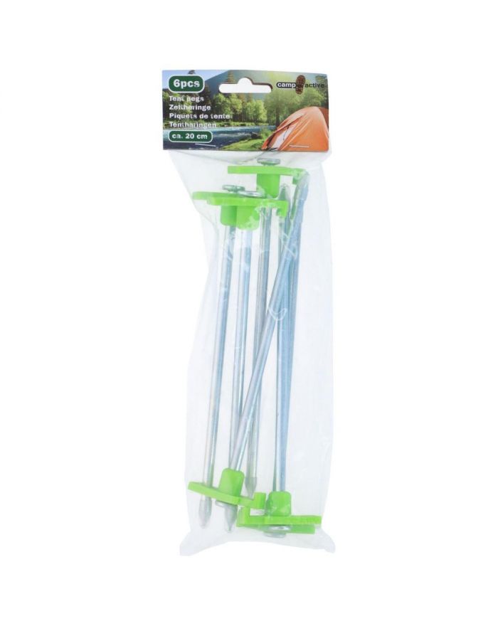 ŚLEDZIE DO NAMIOTU 19CM KPL. 6SZT METAL PLASTIK CAMP ACTIVE