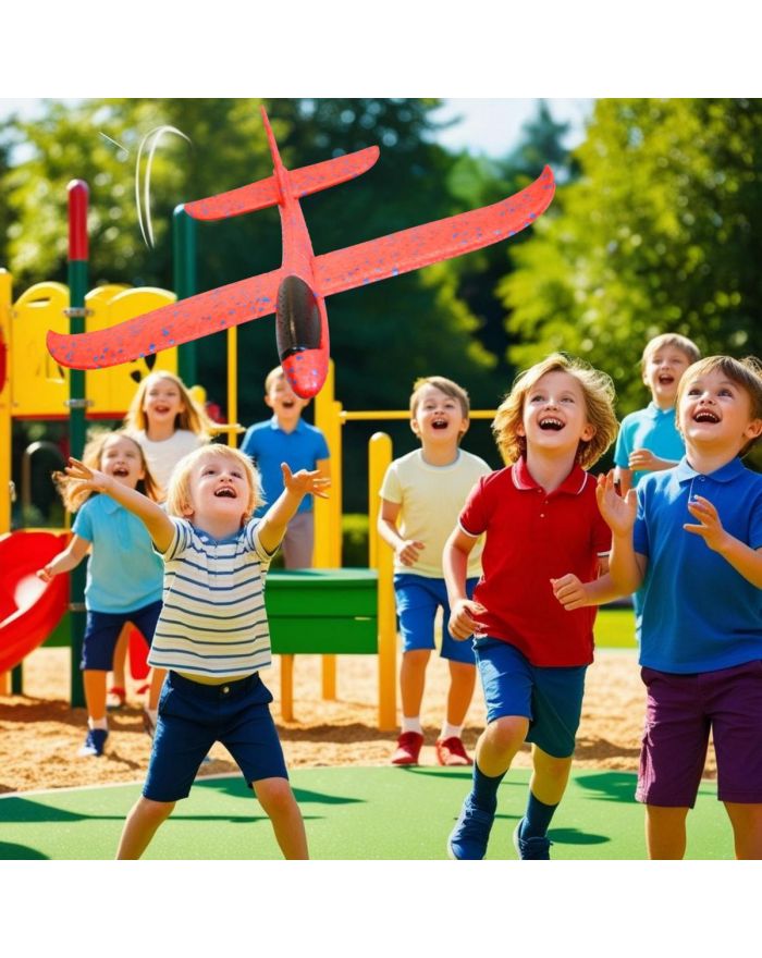 SAMOLOT STYROPIANOWY 47CM CZERWONY