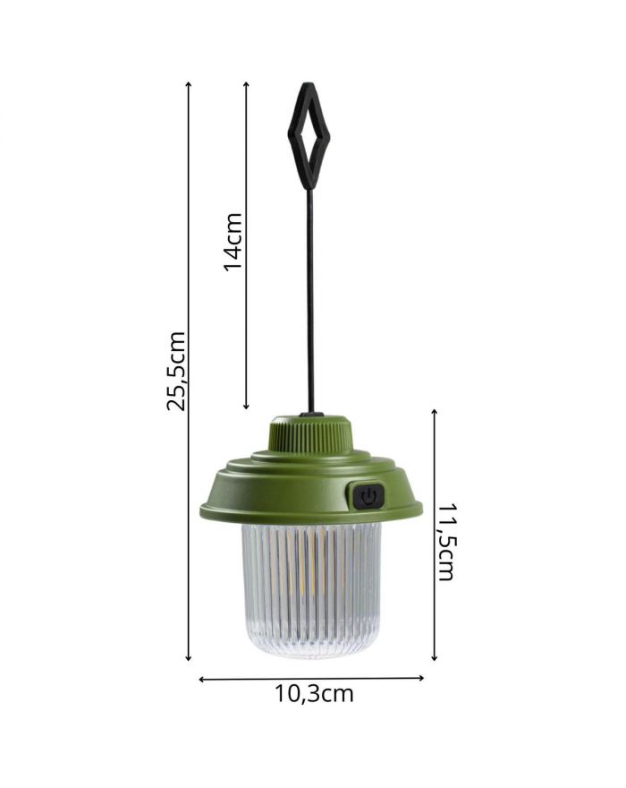 LATARKA LAMPA CAMPING USB 3 RODZAJE ŚWIATŁA KHAKY REDCLIFFS