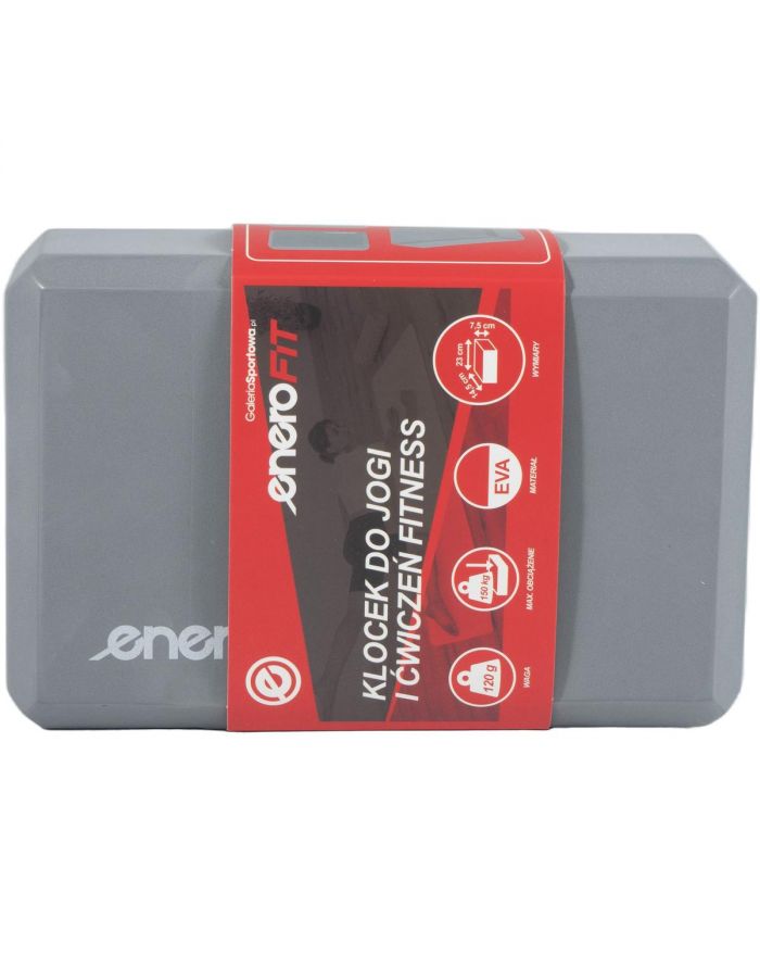BLOK KOSTKA DO ĆWICZEŃ JOGA PILATES FITNESS SZARY ENERO FIT