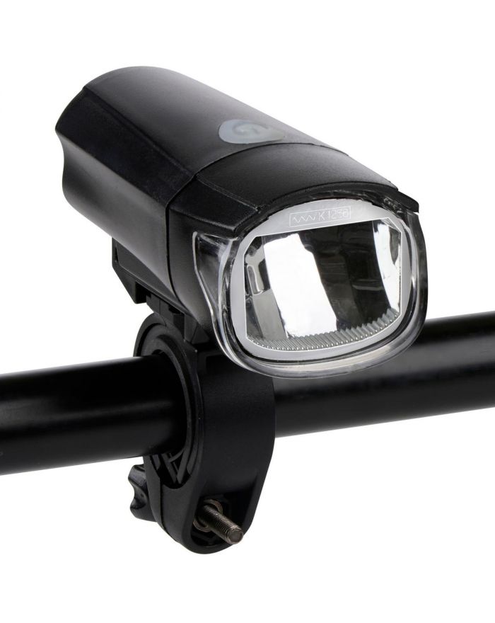 LAMPKA ROWEROWA PRZEDNIA CERTYFIKAT DWA TRYBY ŚWIECENIA NA BATERIE DUNLOP