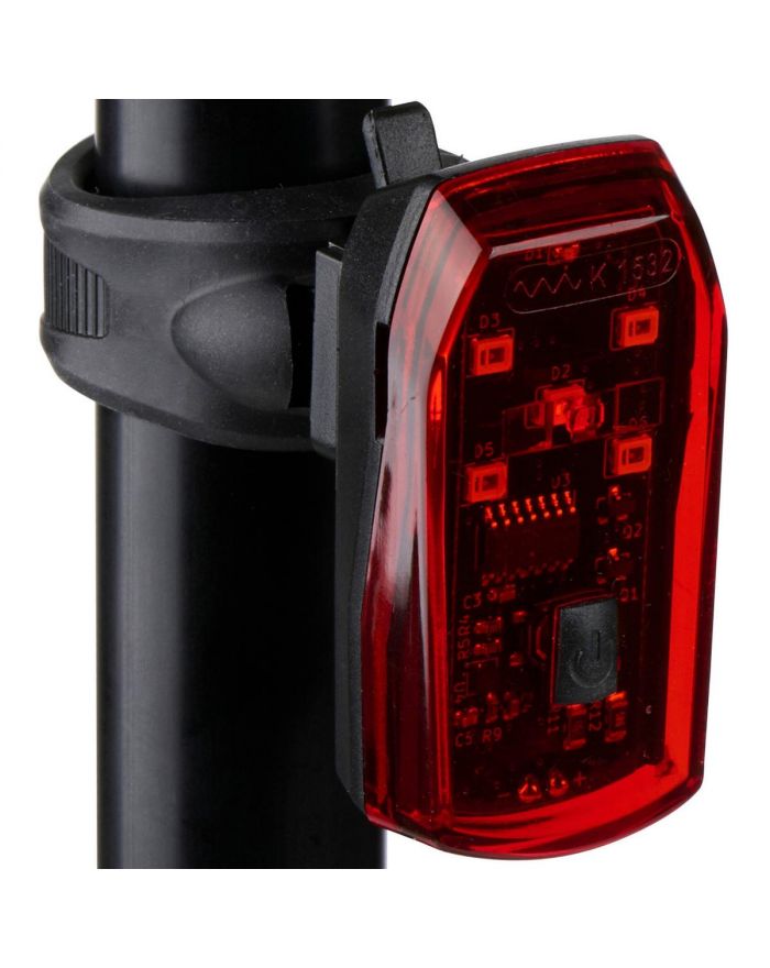 LAMPKA ROWEROWA NA TYŁ 5 LED FUNKCJA STOP CERTYFIKAT DUNLOP