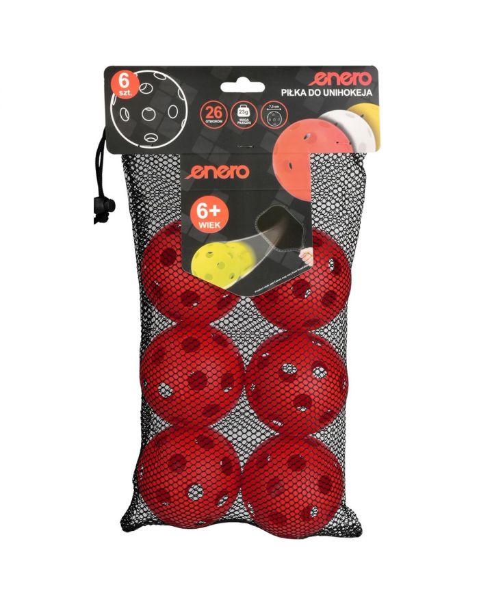 PIŁKA UNIHOC MECZOWA CZERWONA ENERO 6SZT