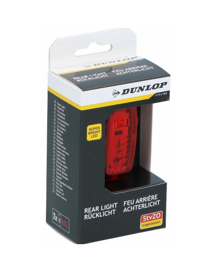LAMPKA ROWEROWA NA TYŁ LED CERTYFIKAT DUNLOP