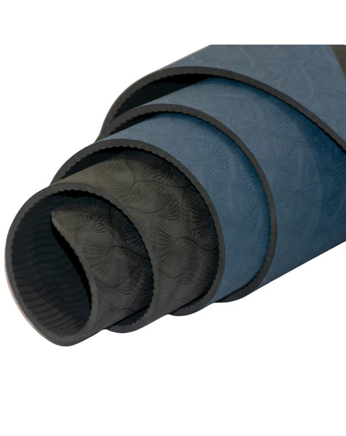 MATA DO JOGI I FITNESS TPE ANTYPOŚLIZGOWA CZARNO-NIEBIESKA ENERO FIT