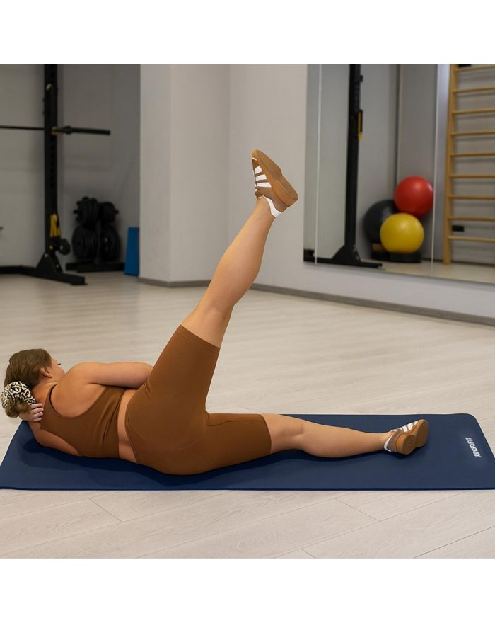 MATA FITNESS NBR ANTYPOŚLIZGOWA 183x60x1CM NIEBIESKA + POKROWIEC ENERO FIT