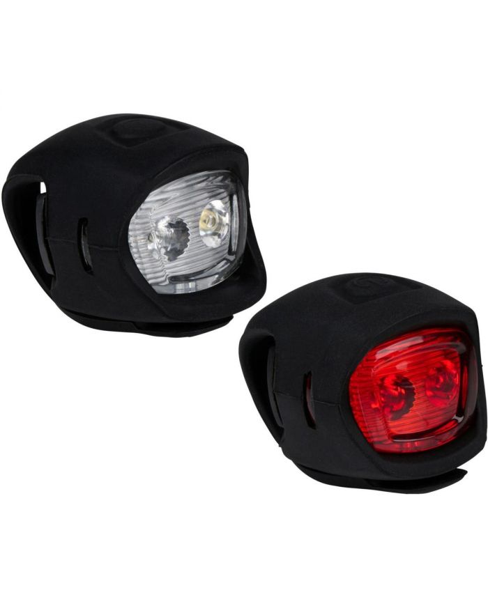 ZESTAW SILIKONOWYCH LAMP ROWEROWYCH LED PRZÓD I TYŁ BLACK DUNLOP