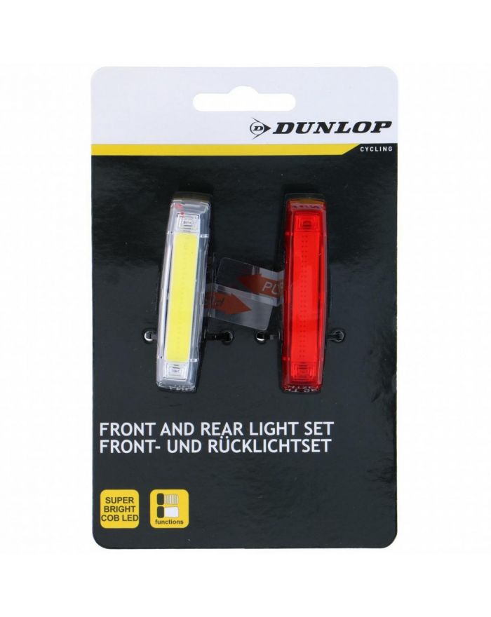 ZESTAW LAMP ROWEROWYCH LED PRZÓD I TYŁ BLACK DUNLOP