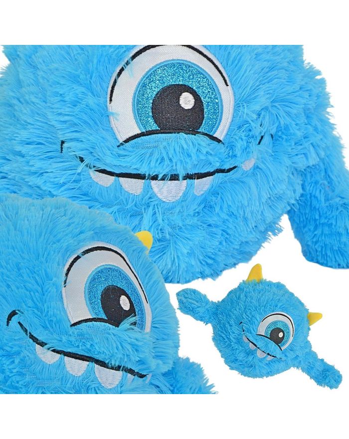 PIŁKA EMOJI 40CM Z RĄCZKAMI NIEBIESKA