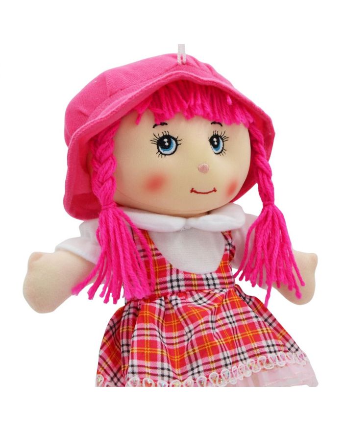 LALKA PRZYTULANKA SZMACIANKA Z DŻWIĘKIEM CIEMNY RÓŻ