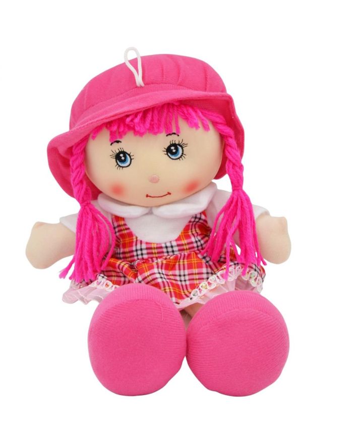 LALKA PRZYTULANKA SZMACIANKA Z DŻWIĘKIEM CIEMNY RÓŻ