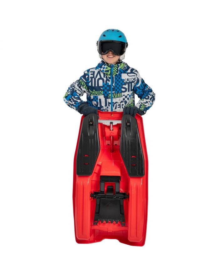 SANKI PLASTIKOWE Z HAMULCEM I KIEROWNICĄ MIKOŁAJ 97x53x25CM ZIELONE