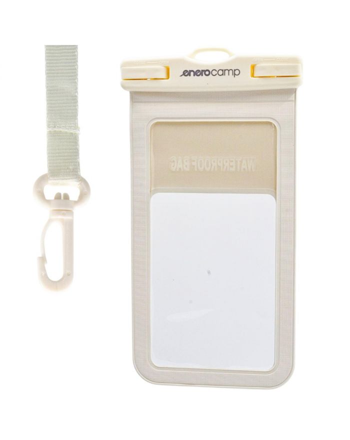 WODOODPORNE ETUI POKROWIEC NA TELEFON 12X22,5CM PVC ENERO CAMP KREMOWE