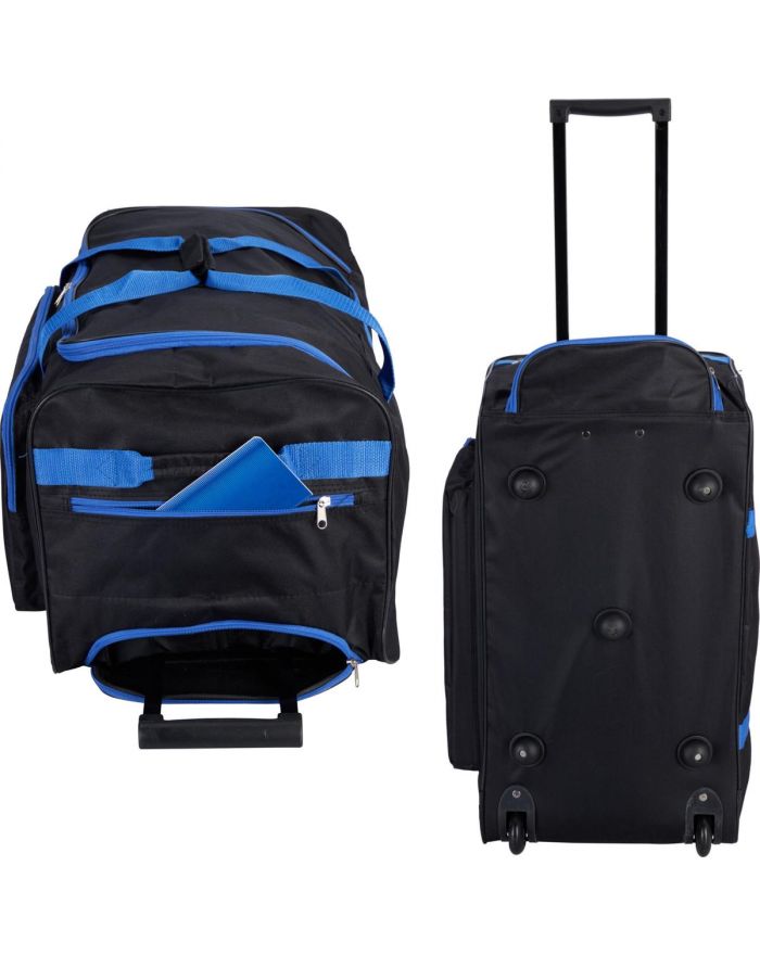 TORBA SPORTOWA PODRÓŻNA Z KÓŁKAMI PROWORLD CZARNA/ NIEBIESKA