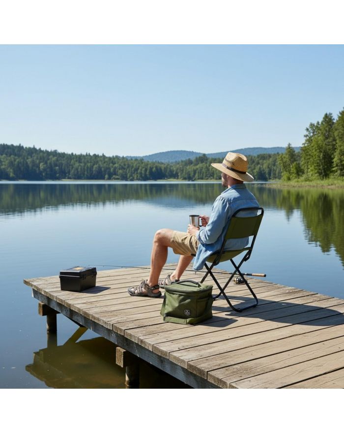 KRZESLO TURYSTYCZNE SKŁADANE 35X28X58CM ZIELONE ENERO CAMP