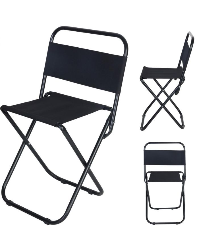 KRZESŁO TURYSTYCZE SKŁADANE 35X28X58CM CZARNE ENERO CAMP