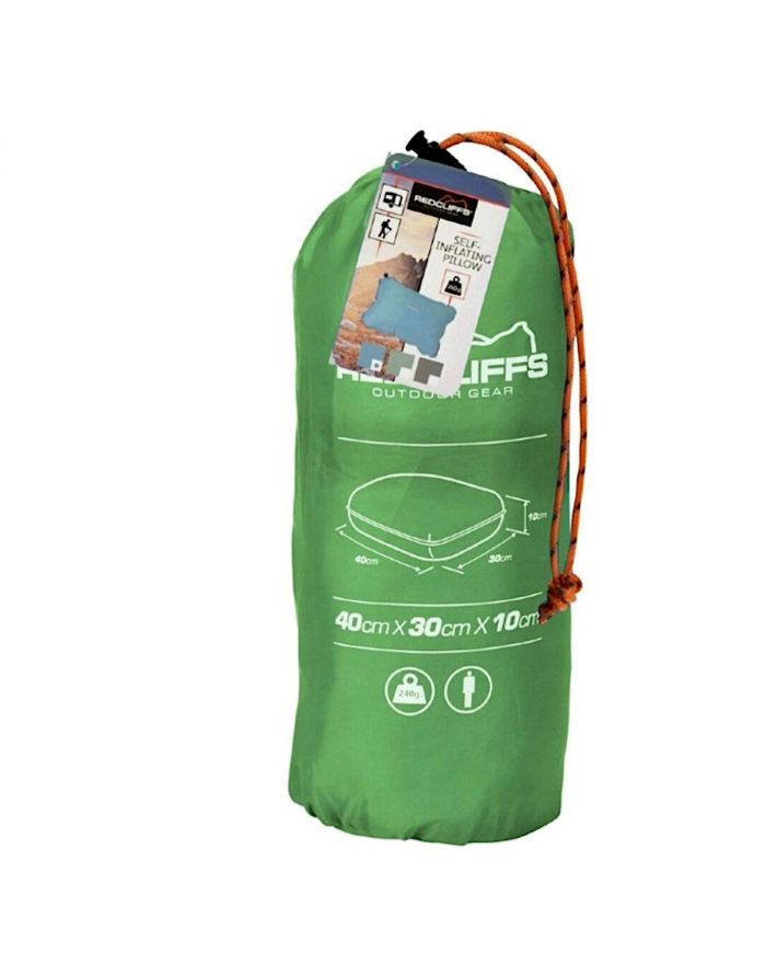 PODUSZKA TURYSTYCZNA PODRÓŻNA SAMOPOMUJĄCA 40X30CM ZIELONA REDCLIFFS