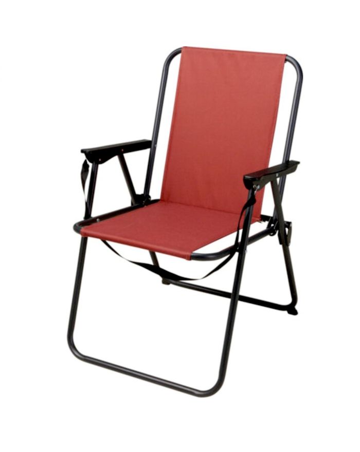 KRZESŁO TURYSTYCZNE Z PODŁOKIETNIKAMI SKŁADANE CZERWONY REDCLIFFS
