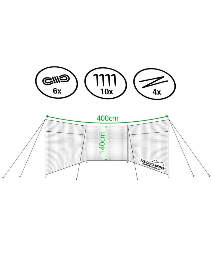 PARAWAN PLAŻOWY 4x1,4M W POKROWCU NIEBIESKI REDCLIFFS